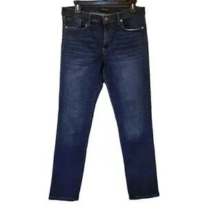 Banana Republic Women's Premium Denim Dark Wash Cotton/Poly/Spandex Slim Straigh